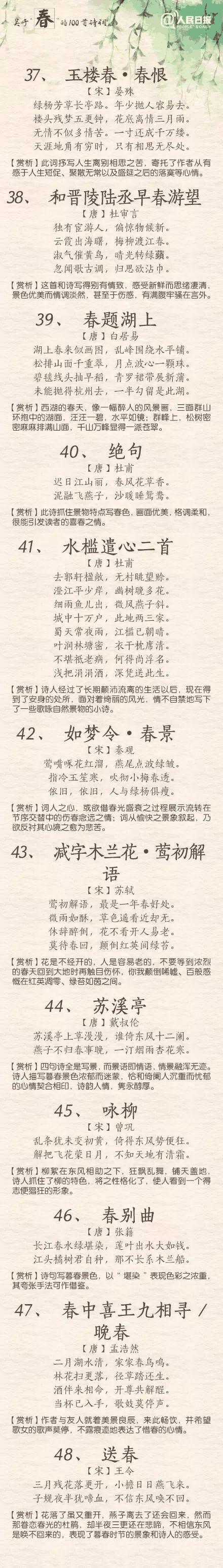 人民日報：100首春天唯美經(jīng)典詩詞，為孩子收藏！