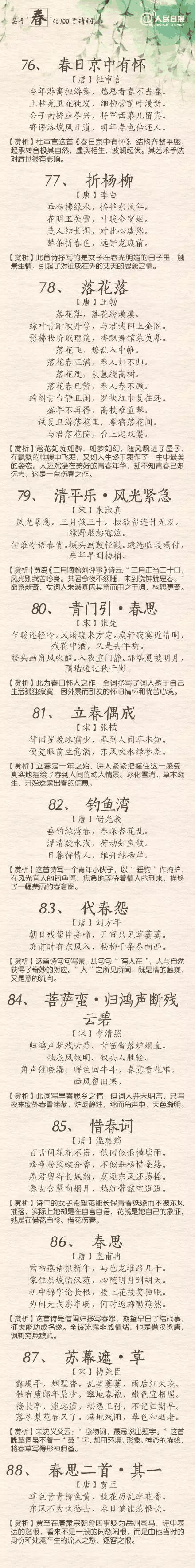 人民日報：100首春天唯美經(jīng)典詩詞，為孩子收藏！