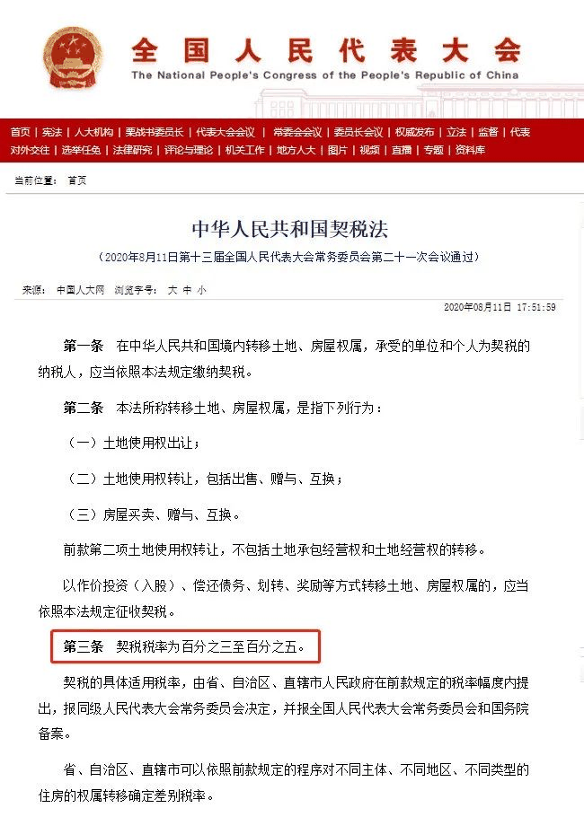 還有7個(gè)月！事關(guān)每個(gè)買房人！新契稅法2021年9月1日起施行！契稅稅率為3%至5%，要買房的得抓緊了！