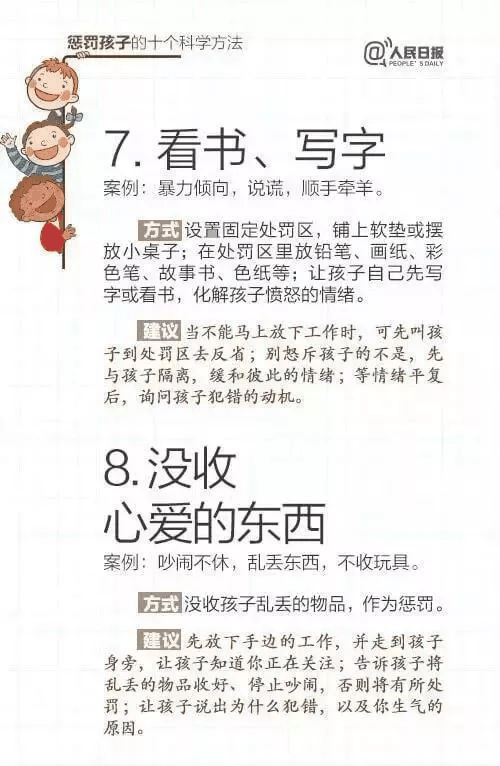人民日?qǐng)?bào)推薦！15個(gè)表?yè)P(yáng)孩子和10個(gè)懲戒孩子的科學(xué)方法